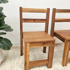QToys - Stackable Acacia Standard Chairs