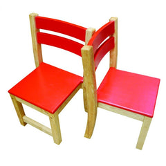 QToys - Red Top Timber Table with 2 Matching Chairs