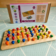 QToys - Montessori Sand Tray + Peg Tray Insert