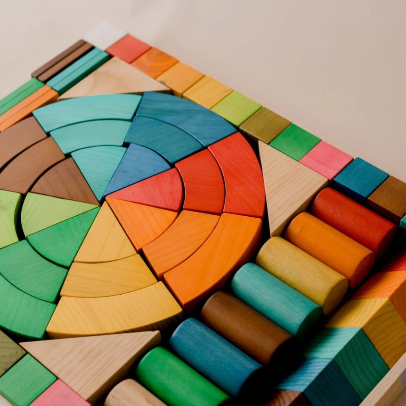 QToys - Jumbo Natural Rainbow Blocks 86 pcs