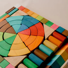 QToys - Jumbo Natural Rainbow Blocks 86 pcs