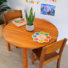 QToys - Large Round Table with 2 Stacking Chairs