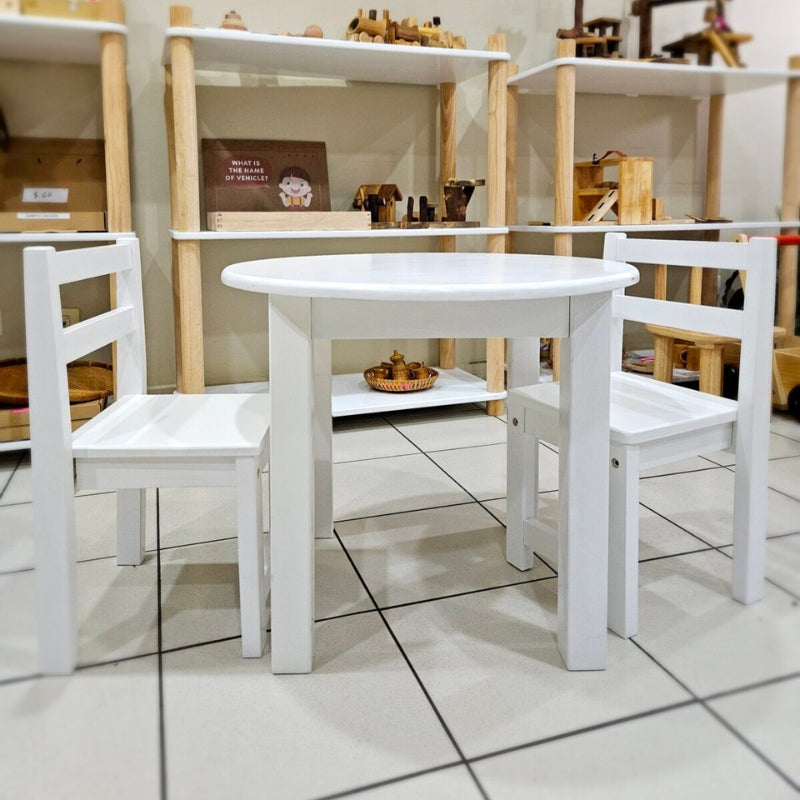 QToys - White timber Standard Chairs & Set of 2