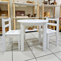 QToys - White timber Standard Chairs & Set of 2