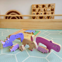 QToys - Natural animals puzzle and play set