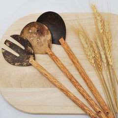 QToys - Coconut Salad Spoon and Fork Set