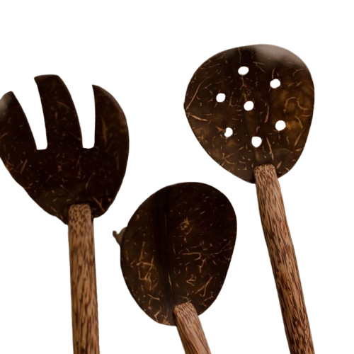 QToys - Coconut Salad Spoon and Fork Set