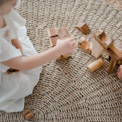 QToys - Natural Wood Blocks - 34 Pcs