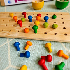 QToys - Montessori Sand Tray + Peg Tray Insert
