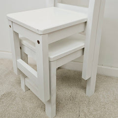 QToys - White timber Standard Chairs & Set of 2