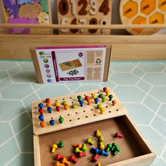 QToys - Montessori Sand Tray + Peg Tray Insert
