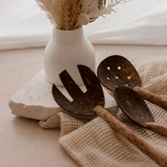 QToys - Coconut Salad Spoon and Fork Set