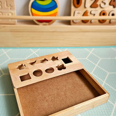QToys - Montessori Sand Tray + Shape Tray Insert