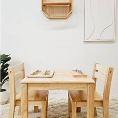 QToys - Hardwood Table with 2 Standard Chairs