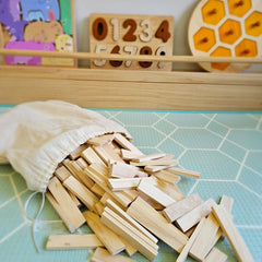 QToys - Natural Planks – 200 Pieces