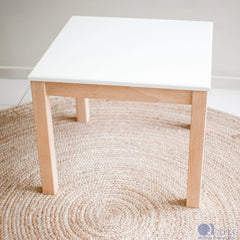 QToys - White top timber table