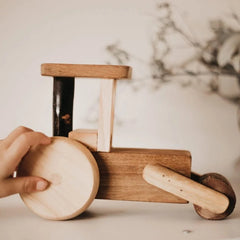 QToys - Natural Timber Steam Roller
