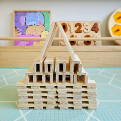 QToys - Natural Planks – 200 Pieces
