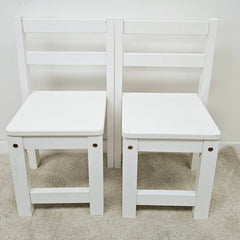 QToys - White timber Standard Chairs & Set of 2