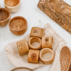 QToys - Bamboo Napkin Rings Set of 6