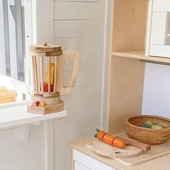 QToys - White top timber table