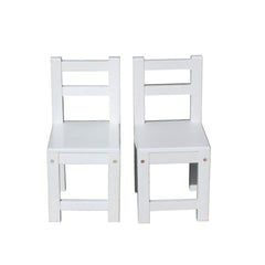 QToys - White timber Standard Chairs & Set of 2