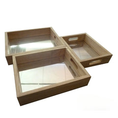 QToys - Rectangular Mirror Trays Set of 3
