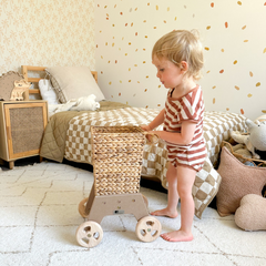 QToys - Wicker Shopping Trolley
