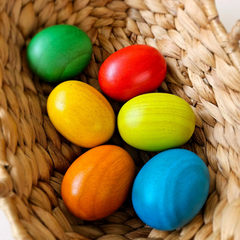 QToys - Jumbo Rainbow Wooden Eggs
