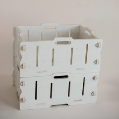 QToys - Stackable Wooden Crate Storage Box