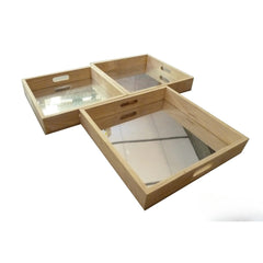 QToys - Square Mirror Trays – Set of 3