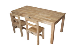 QToys - Solid Rectangular Table with 2 Stacking Chairs