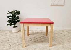 QToys - Red top Timber table