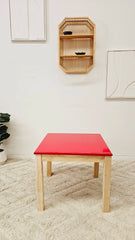 QToys - Red top Timber table